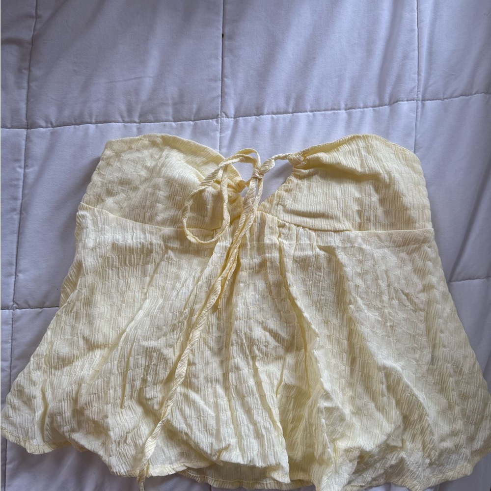 Yellow Strapless Top